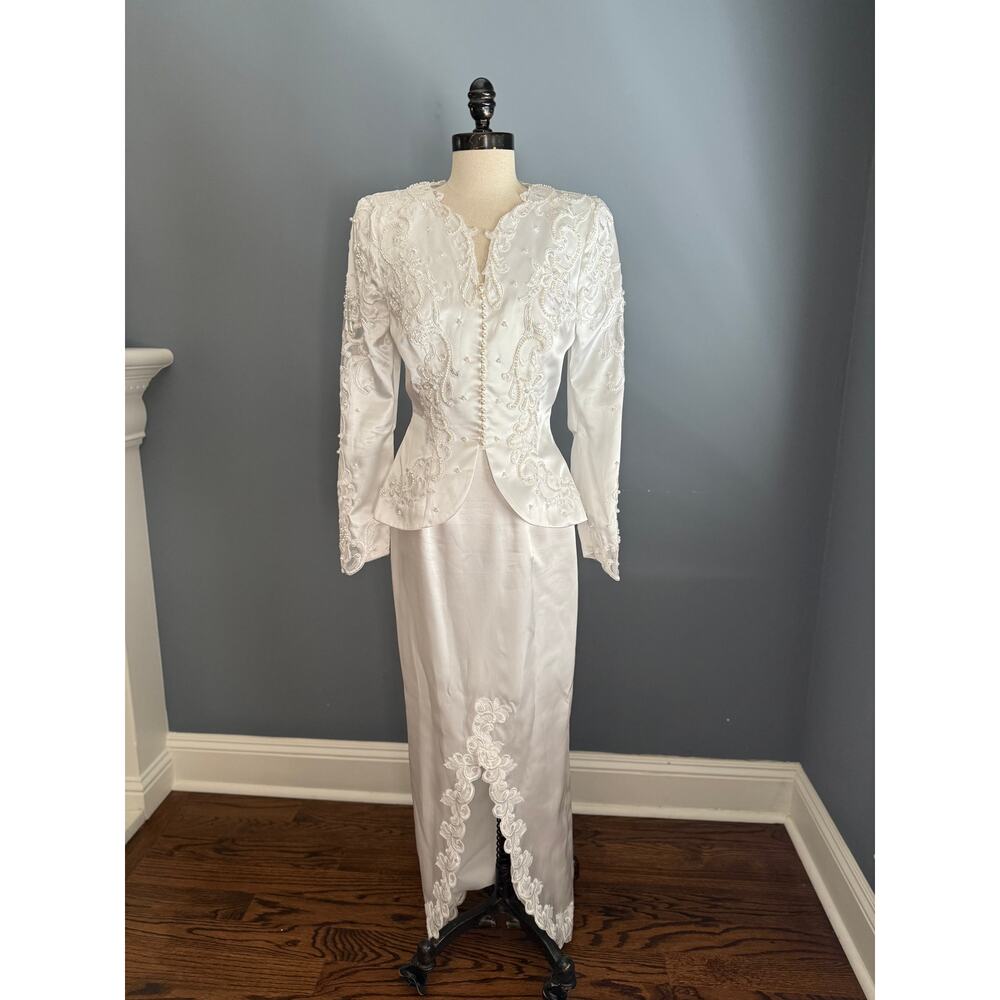 SOLD------Vintage 2-Piece Wedding Bridal Set Victorian Romantic Peplum SteamPunk - Picture 2 of 12